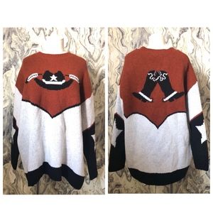 Cowboy Hat Star Western Sweater 